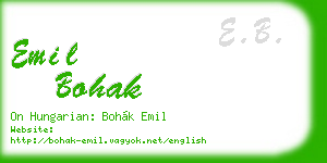 emil bohak business card